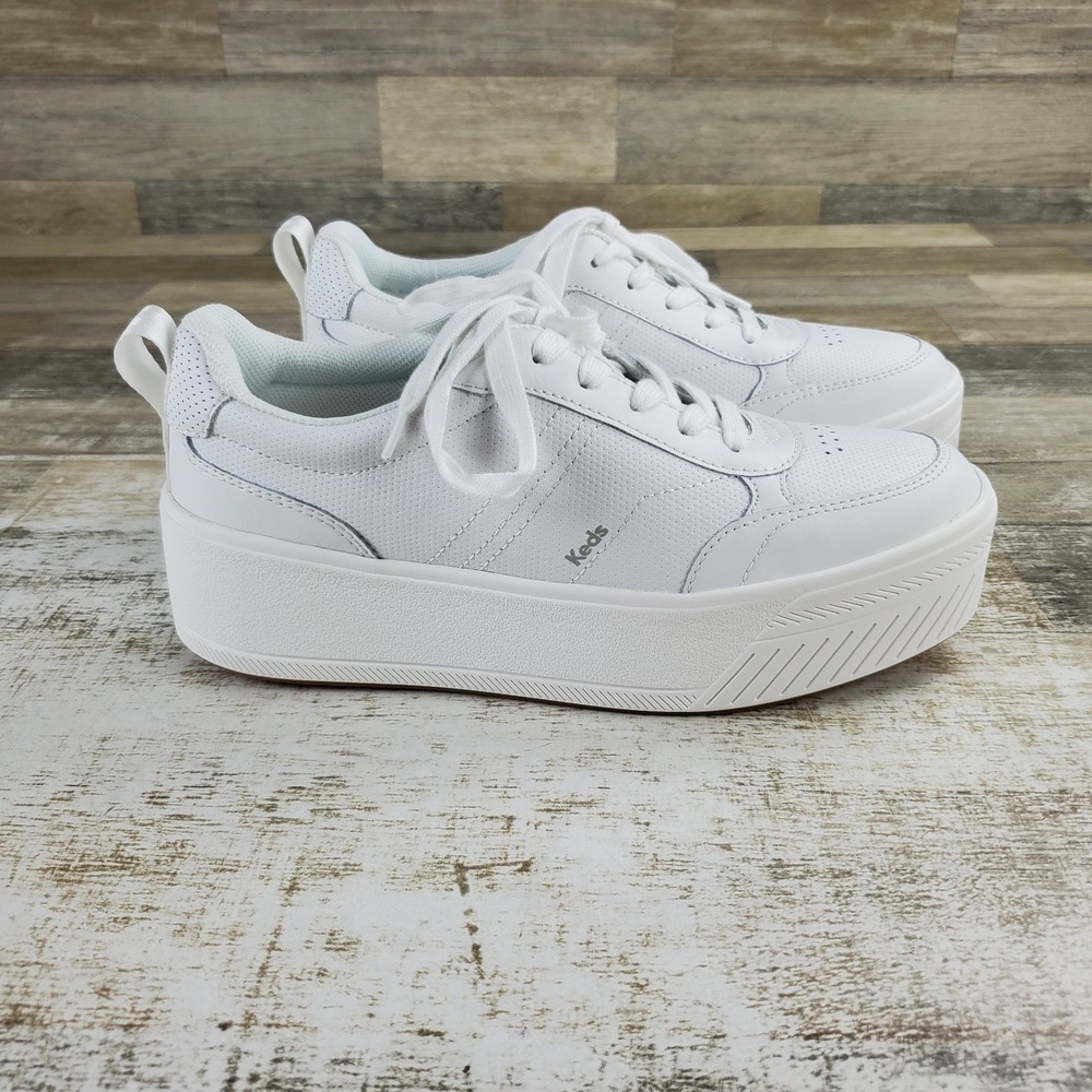Keds Skyler II Womens Platform Shoes Sz 9.5 M Athletic White Lace-Up Sneakers